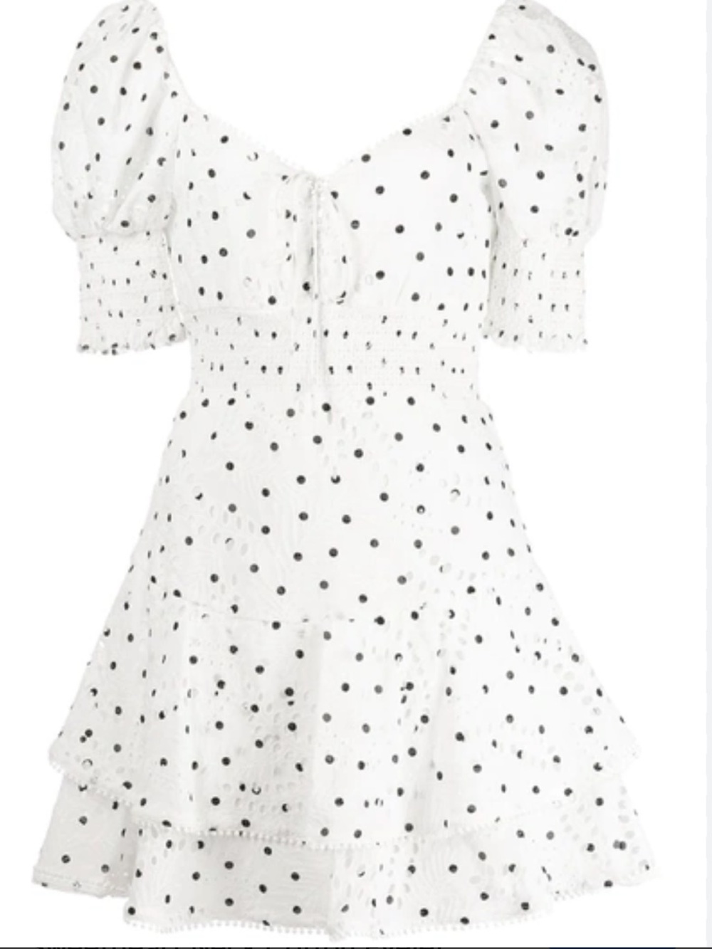 Alice and Olivia white and black pocka dot